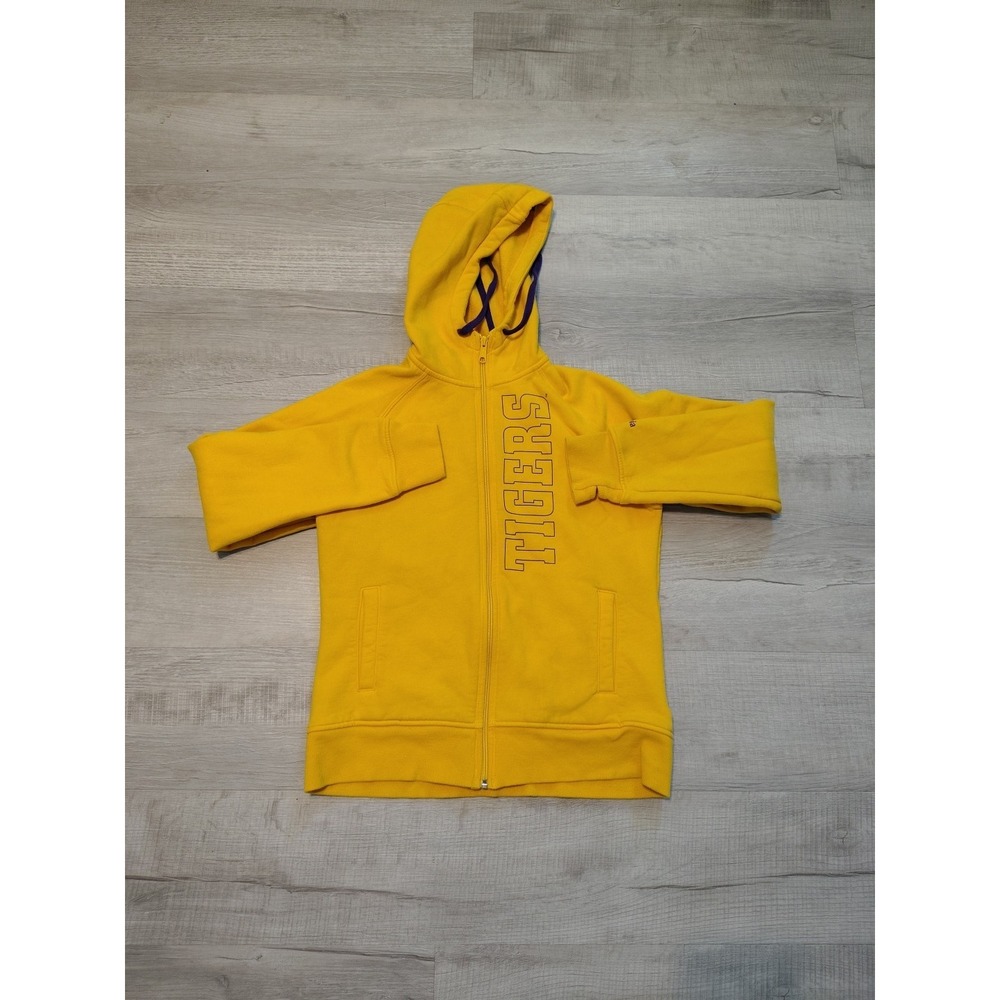Columbia LSU Tigers Large Full Zip Hoodie‎ Thumb Holes Womens Gold